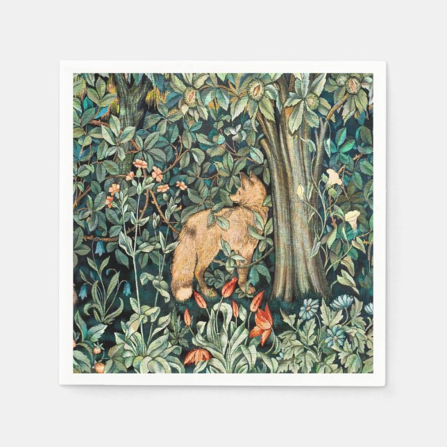 William Morris Antik Räv Skog Tapet Konst Pappersservett (Framsidan)