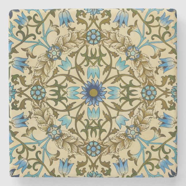 William Morris- Antique 1873 Vine & Flower Mönster Stenunderlägg (Framsidan)