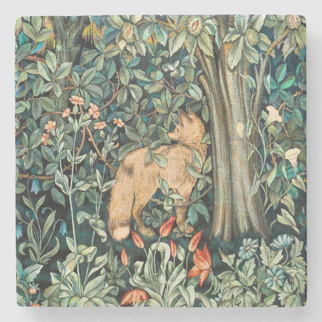 William Morris Antique Fox Forest Tapestry Art Stenunderlägg (Framsidan)