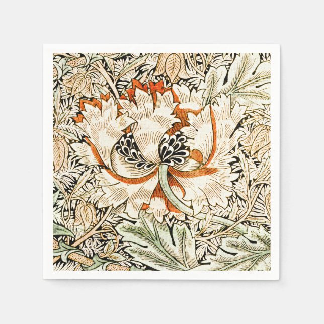William Morris Antique Honeysuckle Blommigt Classi Pappersservett (Framsidan)