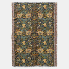 William Morris Antique Honeysuckle Blommönster Filt