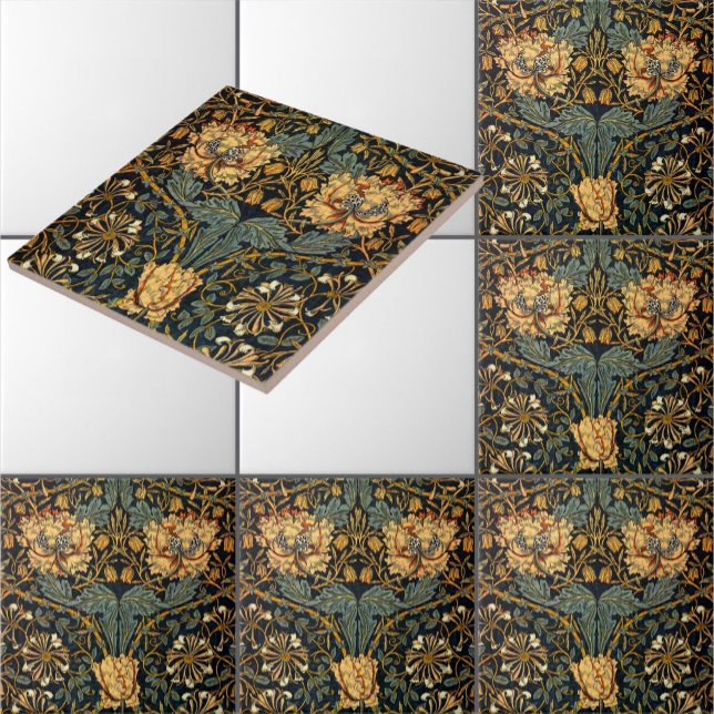 William Morris Antique Honeysuckle Blommönster Kakelplatta (Skapare uppladdad)