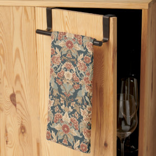 William Morris Antique Honeysuckle Blommönster Kökshandduk