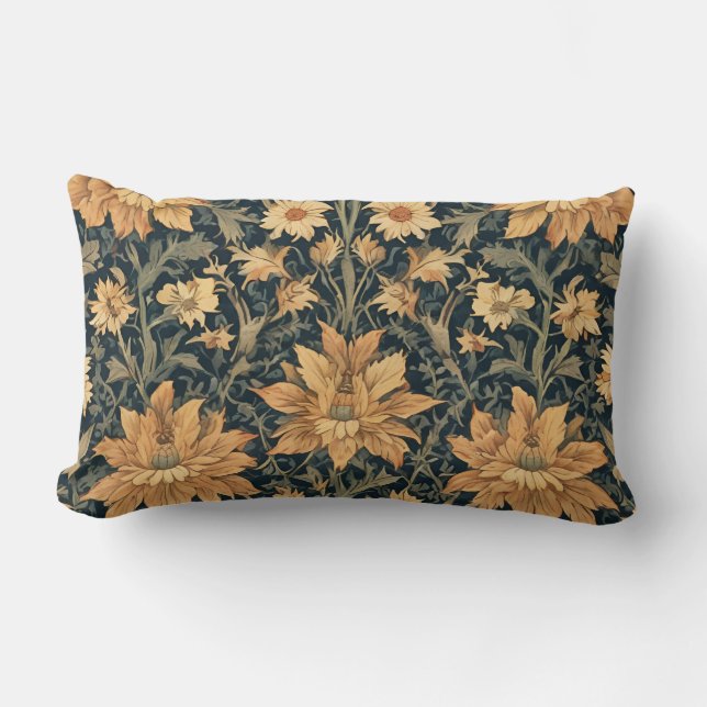 William Morris Antique Honeysuckle Blommönster Lumbarkudde (Framsida)