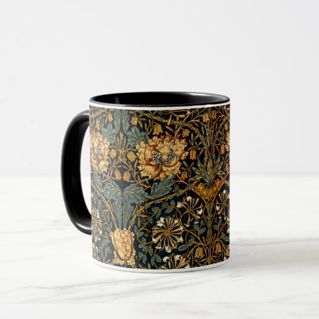 William Morris Antique Honeysuckle Blommönster Mugg (Framsida vänster)