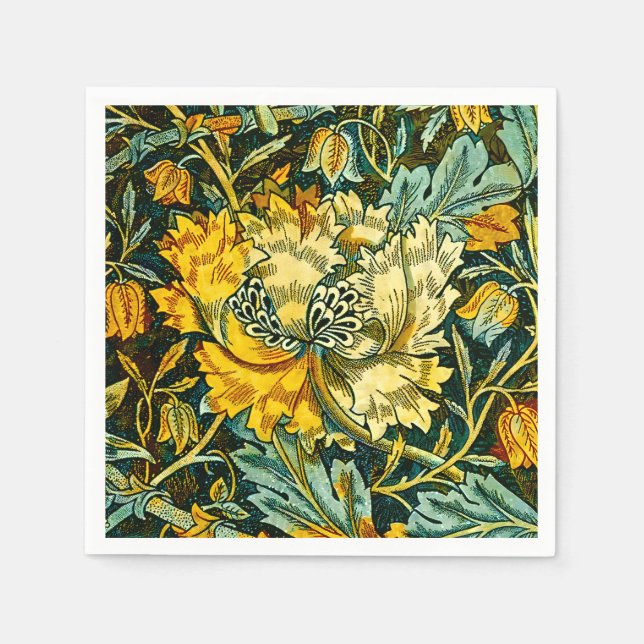 William Morris Antique Honeysuckle Blommönster Pappersservett (Framsidan)