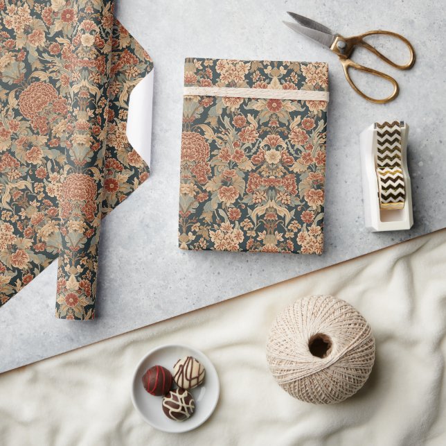William Morris Antique Honeysuckle Blommönster Presentpapper (Hantverk)