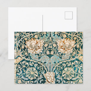William Morris Antique Honeysuckle Blommönster Vykort