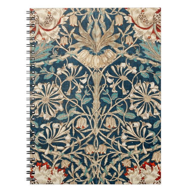 William Morris Antique Honeysuckle Floral Anteckningsbok (Framsidan)