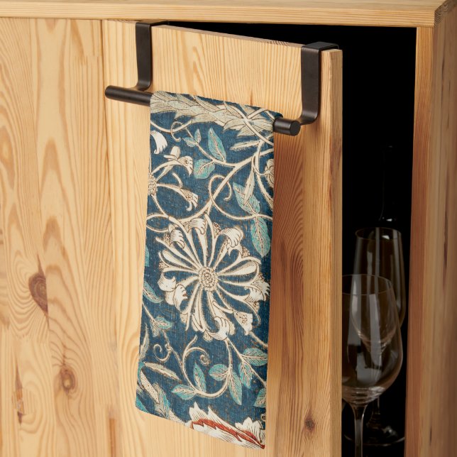 William Morris Antique Honeysuckle Floral Kökshandduk (Thirds Fold)