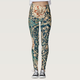 William Morris Antique Honeysuckle Floral Leggings