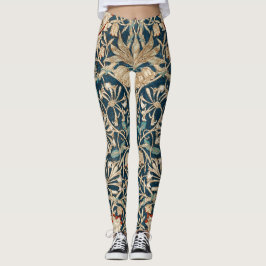 William Morris Antique Honeysuckle Floral Leggings