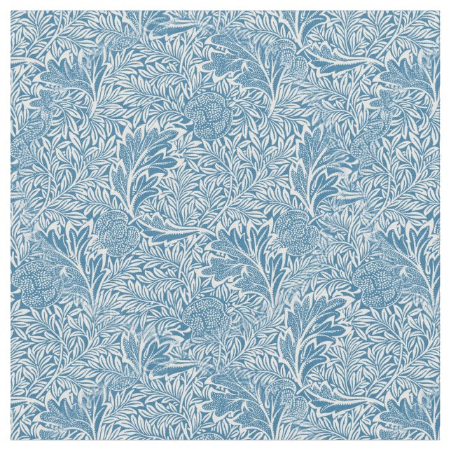 William Morris Apple Blue Mönster Tyg (Närbild)