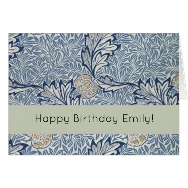 William Morris Apple Flower Blommigt Design Hälsningskort (Framsidan Horizontal)