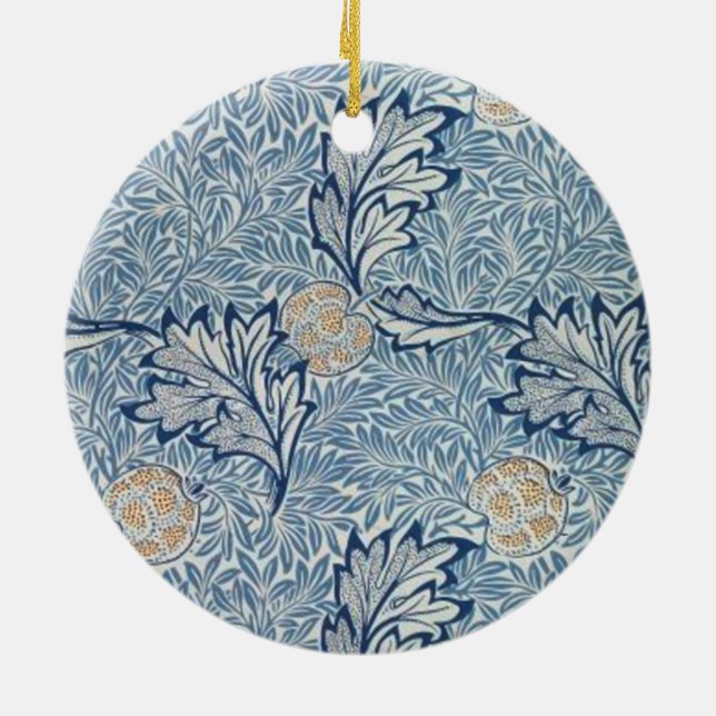 William Morris Apple Flower Blommigt Design Julgransprydnad Keramik (Baksidan)