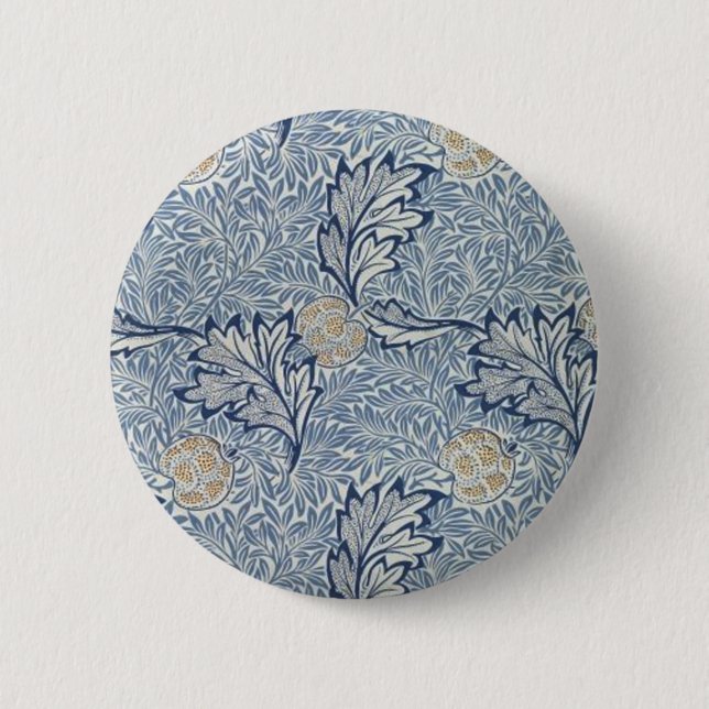 William Morris Apple Flower Blommigt Design Knapp (Framsida)