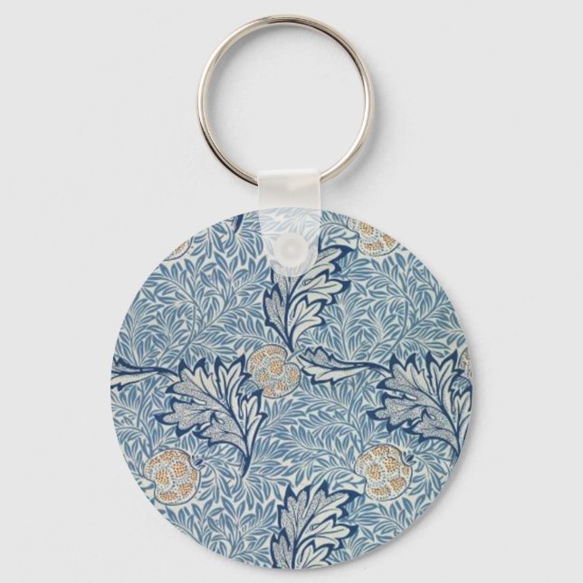 William Morris Apple Flower Blommigt Design Nyckelring (Framsida)