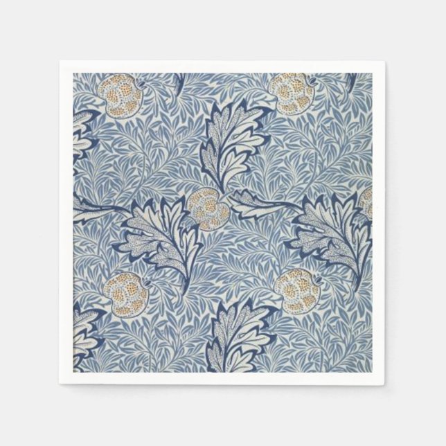 William Morris Apple Flower Blommigt Design Pappersservett (Framsidan)