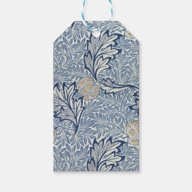 William Morris Apple Flower Blommigt Design Presentetikett (Framsidan)