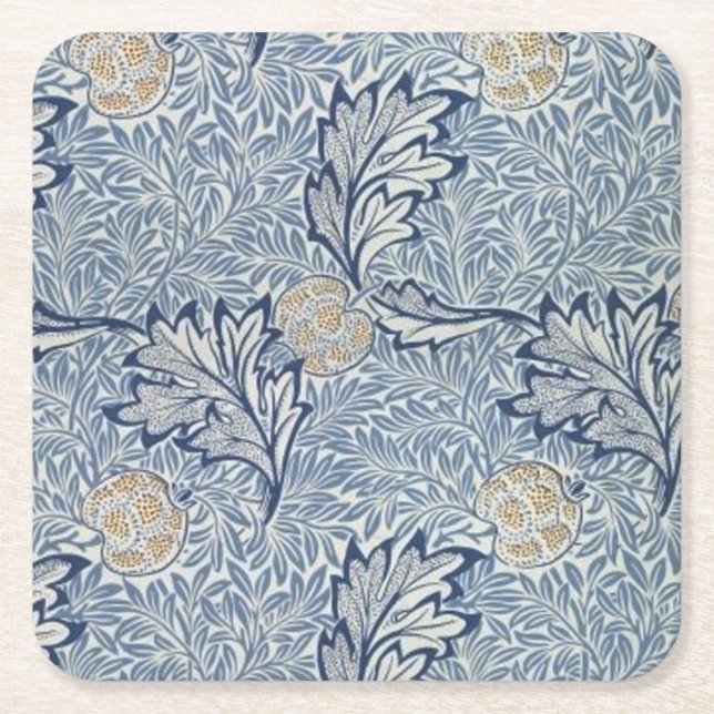 William Morris Apple Flower Blommigt Design Underlägg Papper Kvadrat (Framsidan)