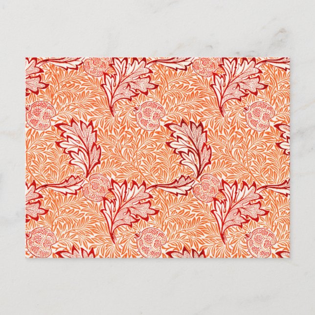 William Morris Äpplen och Akantusbladsmönster Vykort (Framsida)