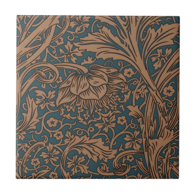 William Morris Arcadia Blommig Mönster Klassiker Kakelplatta (Framsidan)
