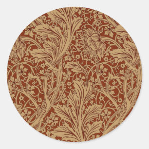 William Morris Arcadia Floral Garden Flower Classi Runt Klistermärke