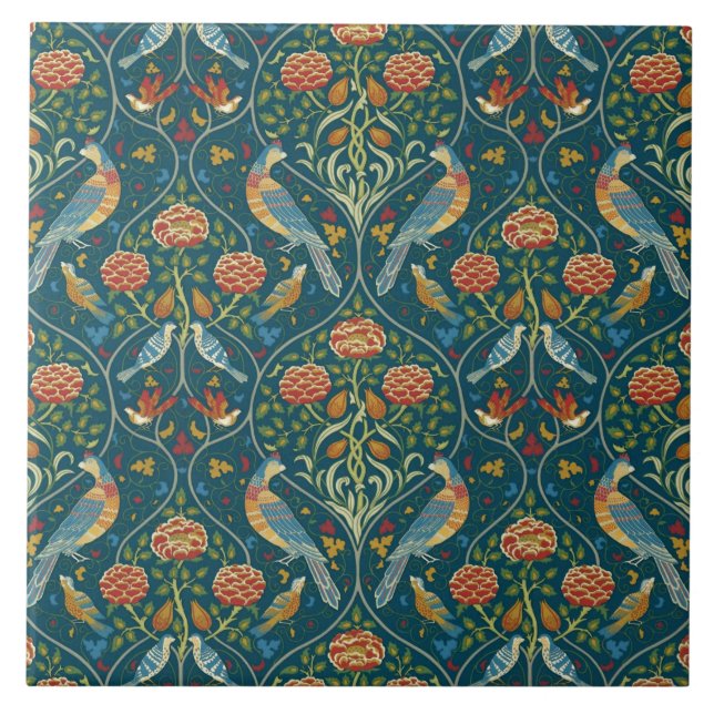 William Morris ”Årstider av Maj” 1 Kakelplatta (Framsidan)