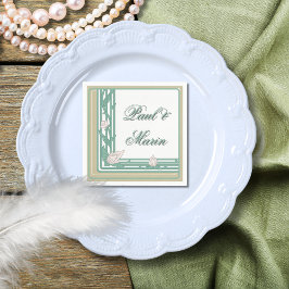 William Morris Art Deco Blommigt Grönt Vines Pappersservett