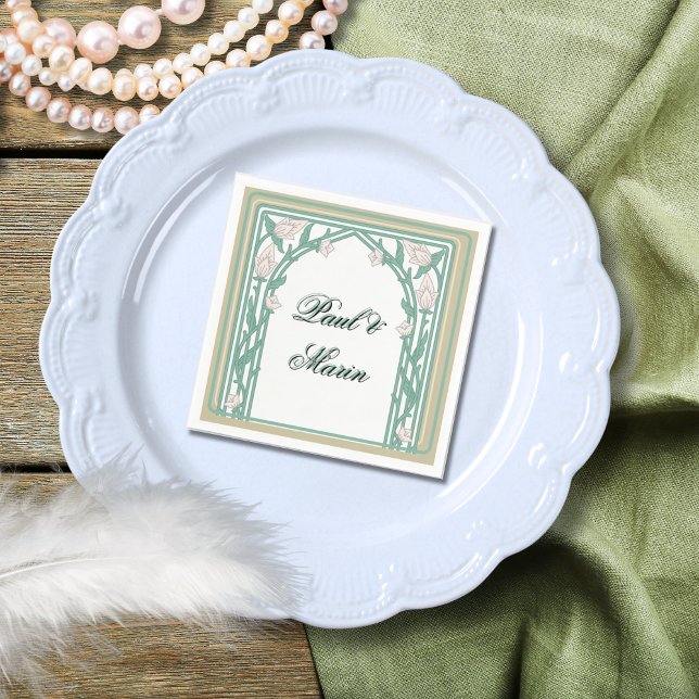 William Morris Art Deco Blommigt Grönt Vines Pappersservett (Skapare uppladdad)