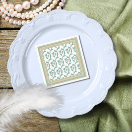 William Morris Art Deco Blommönster Gröna Rankor Pappersservett