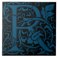 William Morris Art Nouveau Alfabetet Blad Brev R