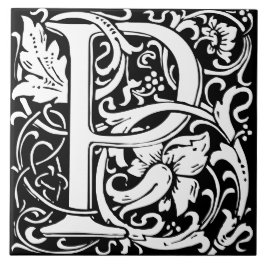 William Morris Art nouveau Alphabet Löv Brev P Kakelplatta