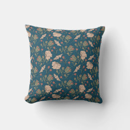 William Morris art nouveau blommigt tendrils blue Kudde