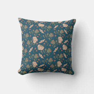 William Morris art nouveau blommigt tendrils blue Kudde
