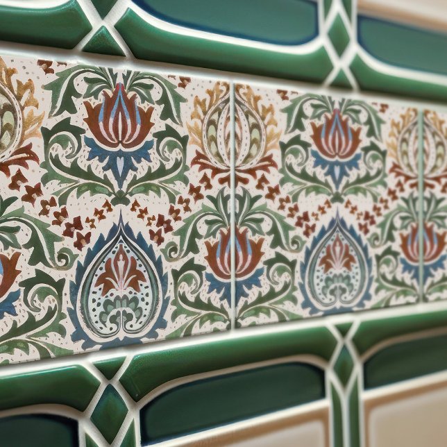 William Morris Art nouveau Blommigt Victorian Repr Kakelplatta (Skapare uppladdad)