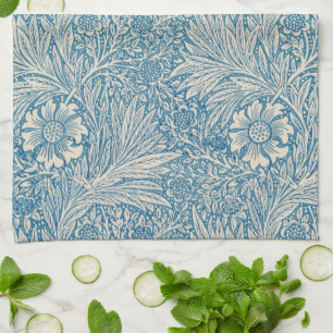 William Morris - Art nouveau Blue Marigold Kökshandduk