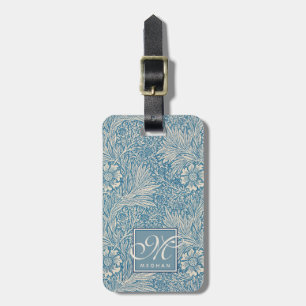 William Morris, Art nouveau Blue Marigold Monogram Bagagebricka