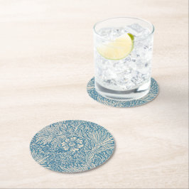 William Morris - Art nouveau Blue Marigold Underlägg Papper Rund