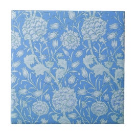 William Morris - Art nouveau Blue Vild Tulips Kakelplatta