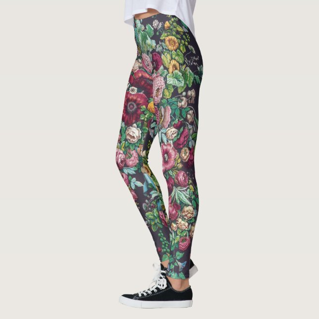 William Morris Art nouveau Calico Chintz Mönster Leggings (Vänster)