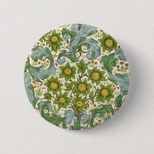 William Morris' Art Nouveau-frukträdgårdsmönster Knapp