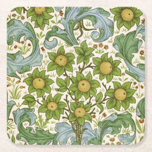 William Morris' Art Nouveau-frukträdgårdsmönster Underlägg Papper Kvadrat