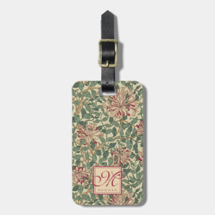 William Morris, Art nouveau Honeysuckle - Monogram Bagagebricka