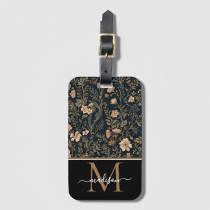 William Morris Art Nouveau monogram blommig Bagagebricka