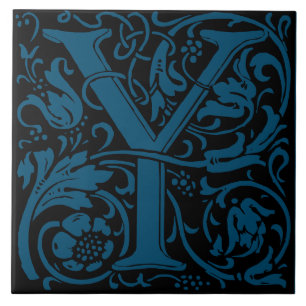 William Morris Art Nouveau-monogram för bokstaven  Kakelplatta