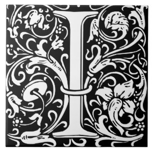 William Morris Art Nouveau-monogram för bokstaven Kakelplatta