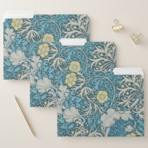 William Morris, art nouveau mönster, sjögräs, blå,