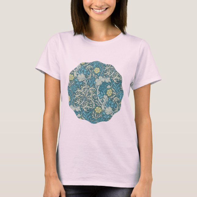 William Morris,art nouveau mönster, sjögräs, blå,, T Shirt (Framsida)