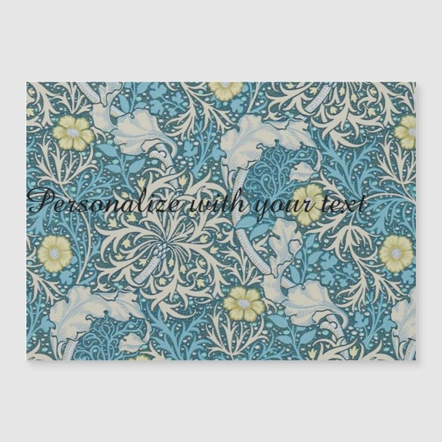 William Morris,art nouveau mönster, sjögräs, blått (Framsida)